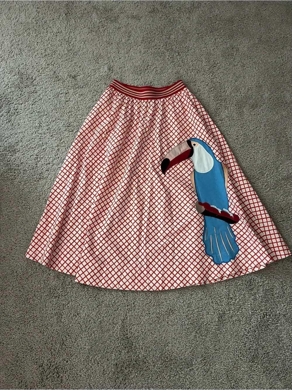 GUC Rare Farm Rio Red White Toucan Maxi Skirt - Picture 1 of 11